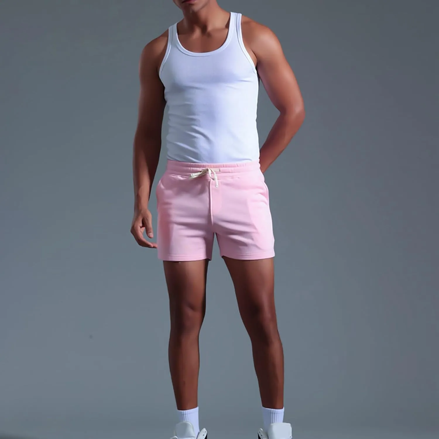 Mens Work Shorts Slim-Fit Elastic Beach Shorts Gym Basketball Lightweight Classic Regular Comfort Activewear Pants