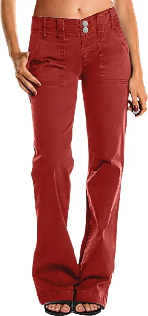Mid Rise Jeans for Women Wid Leg Straight Leg Flare Pants Trendy