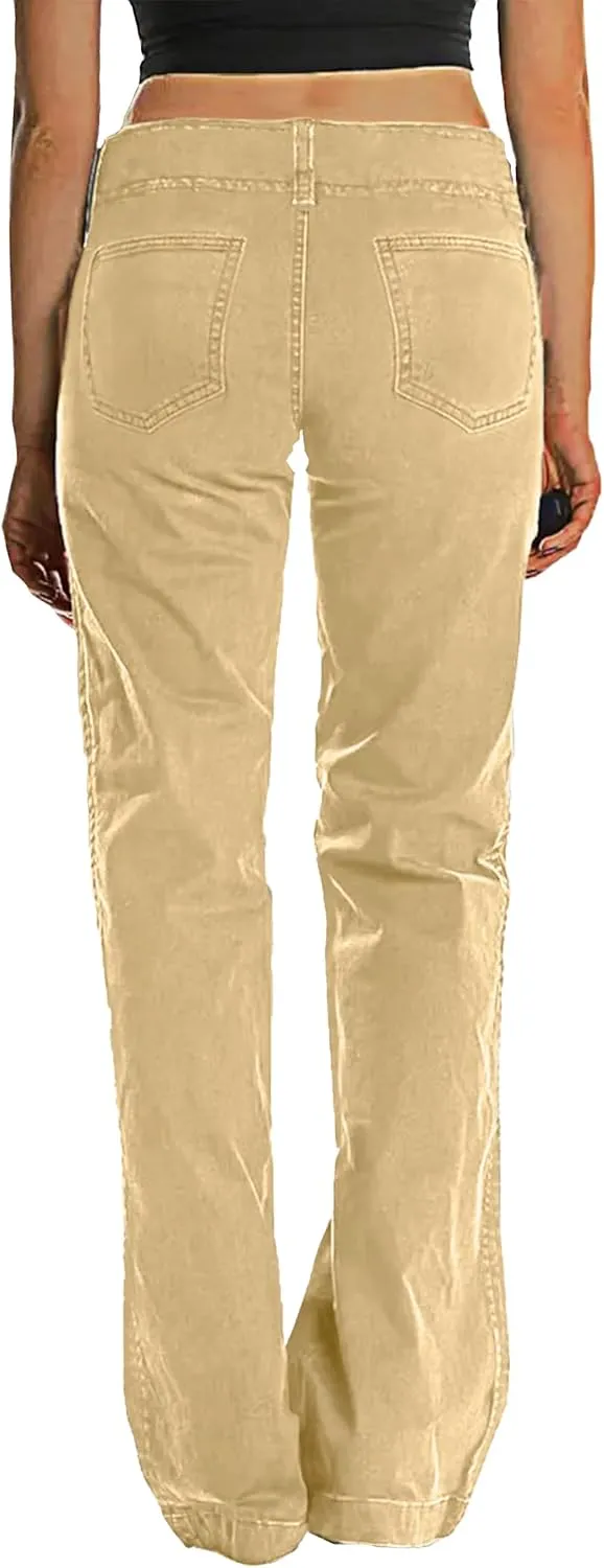 Mid Rise Jeans for Women Wid Leg Straight Leg Flare Pants Trendy