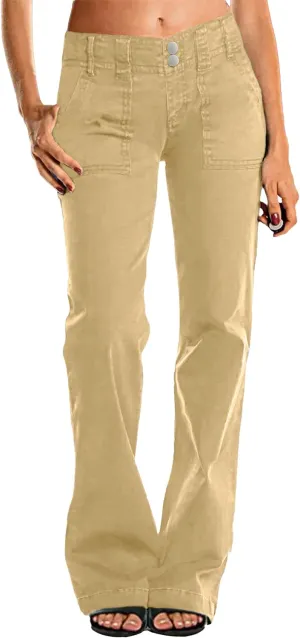 Mid Rise Jeans for Women Wid Leg Straight Leg Flare Pants Trendy