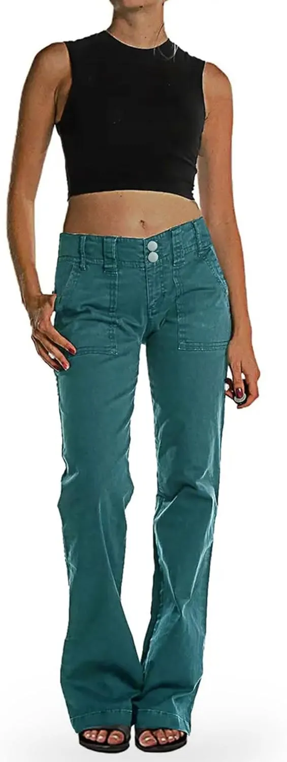 Mid Rise Jeans for Women Wid Leg Straight Leg Flare Pants Trendy