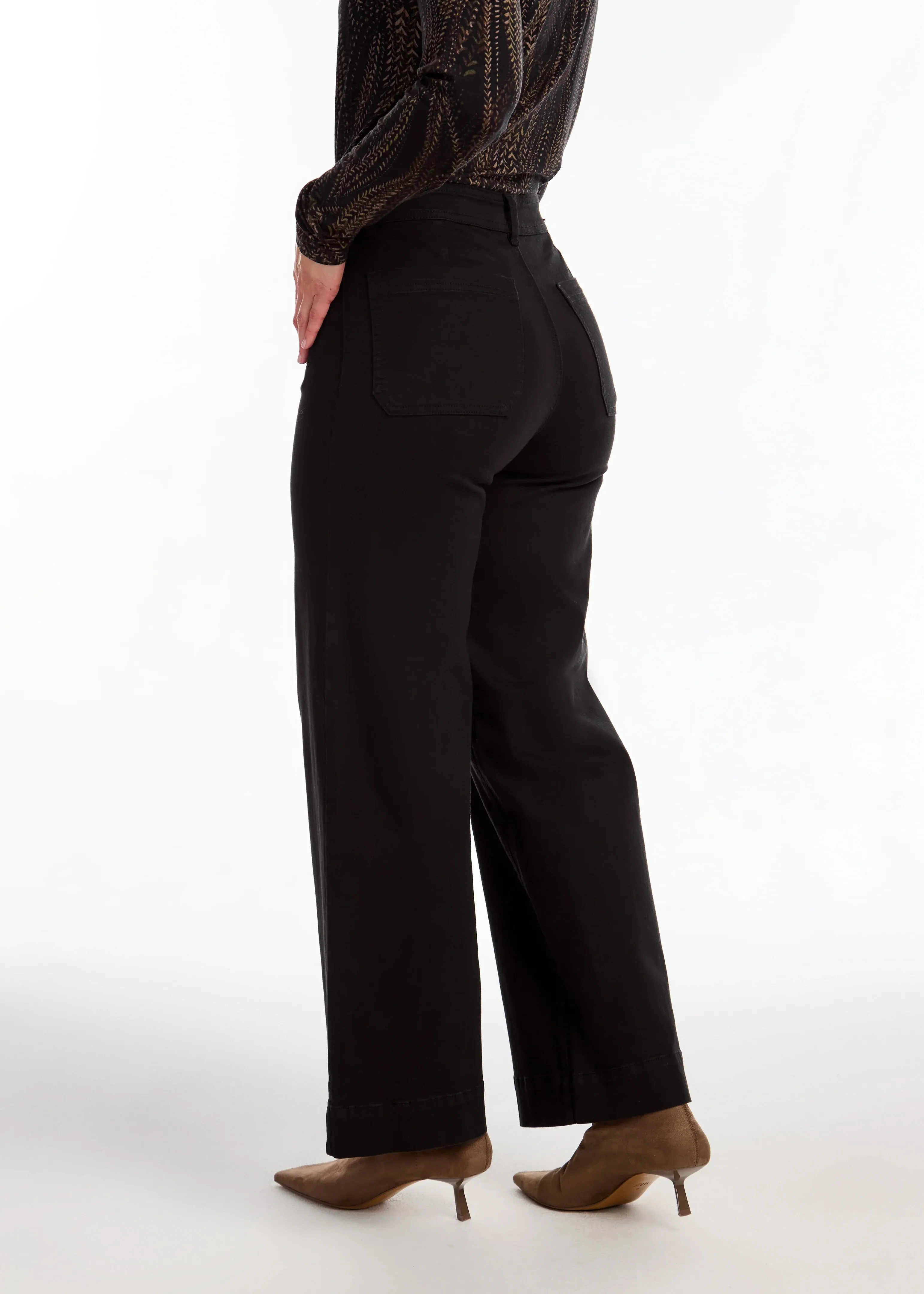Olivia Wide Leg Denim Black
