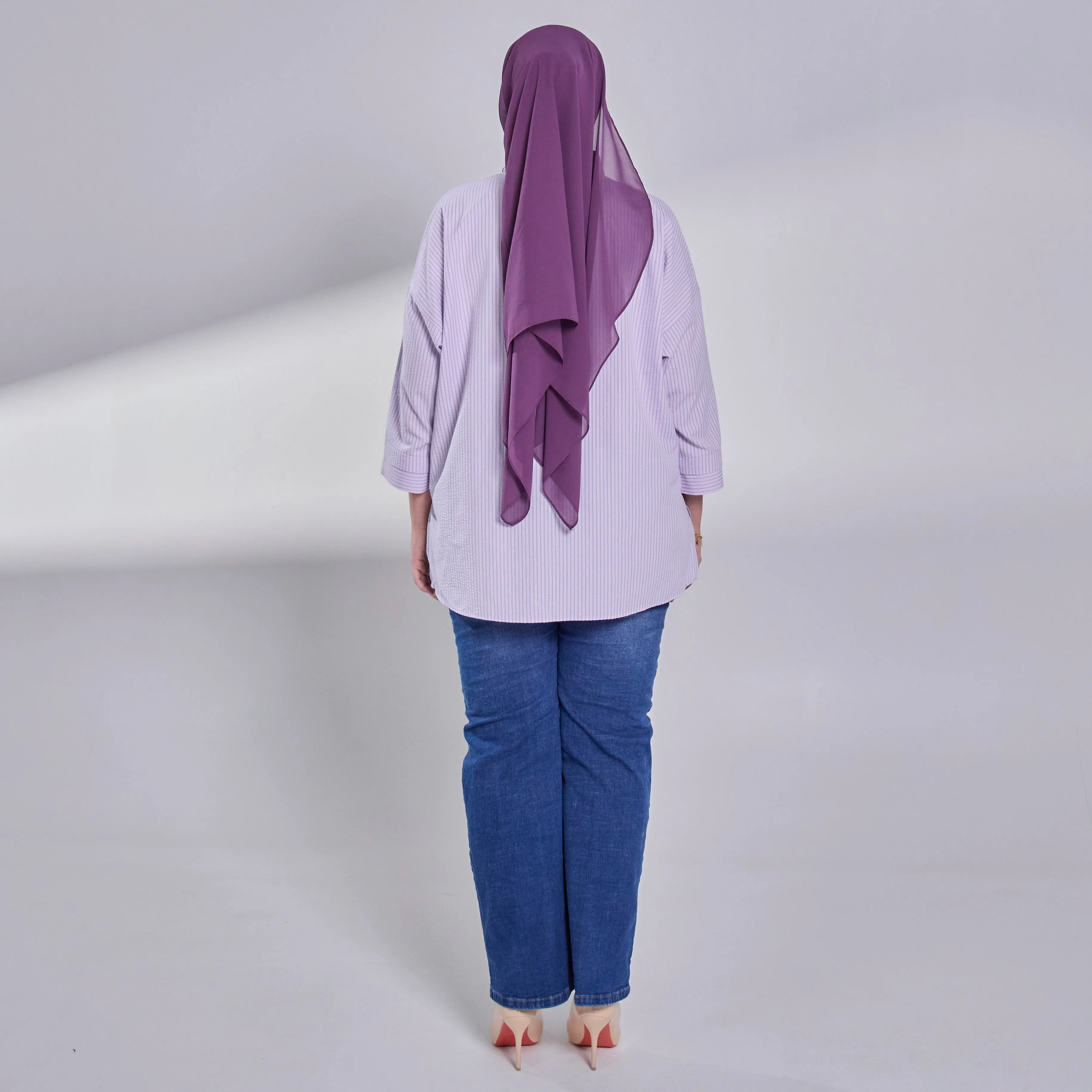 Oversize Blouse - Purple Stripe