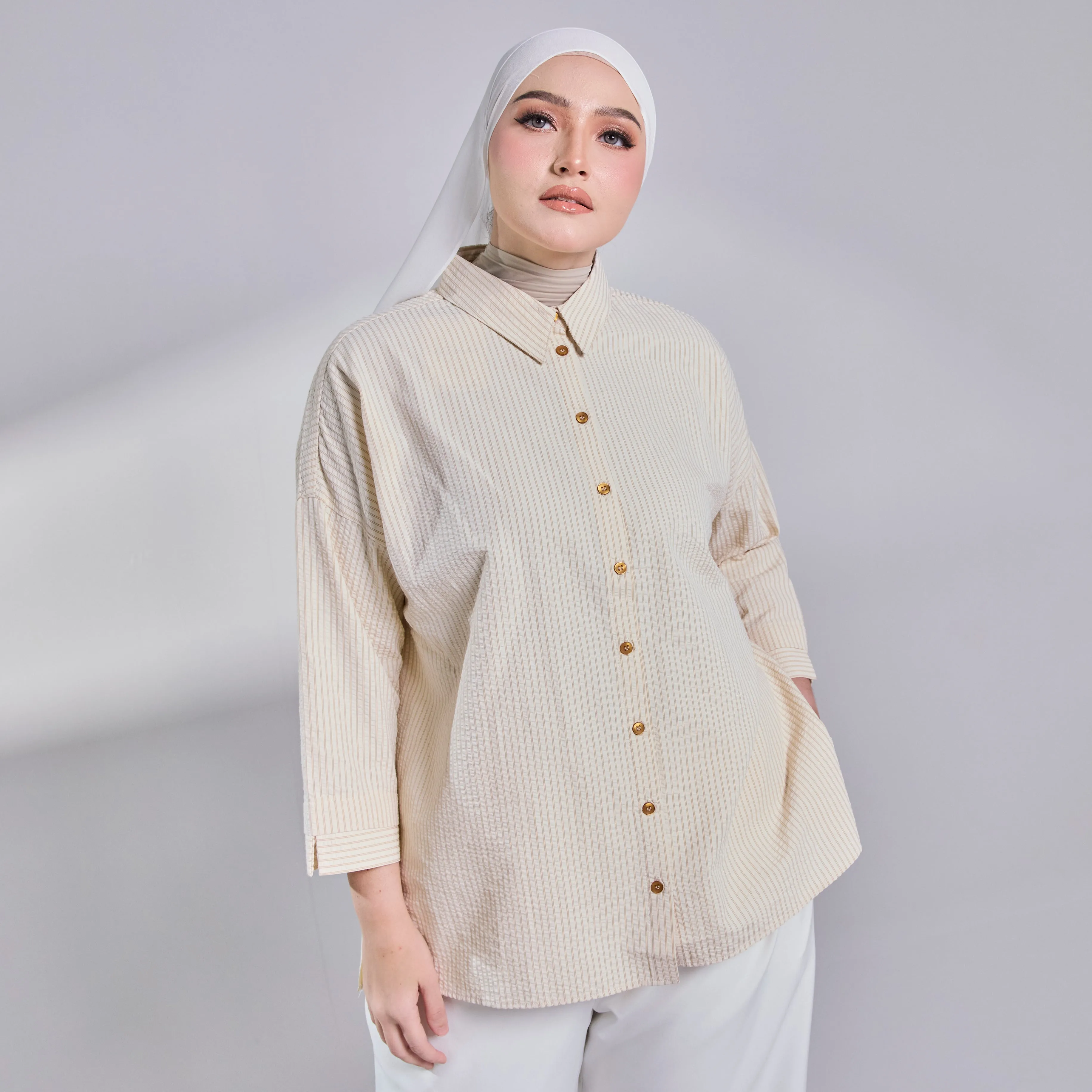 Oversize Blouse - Yellow Stripe