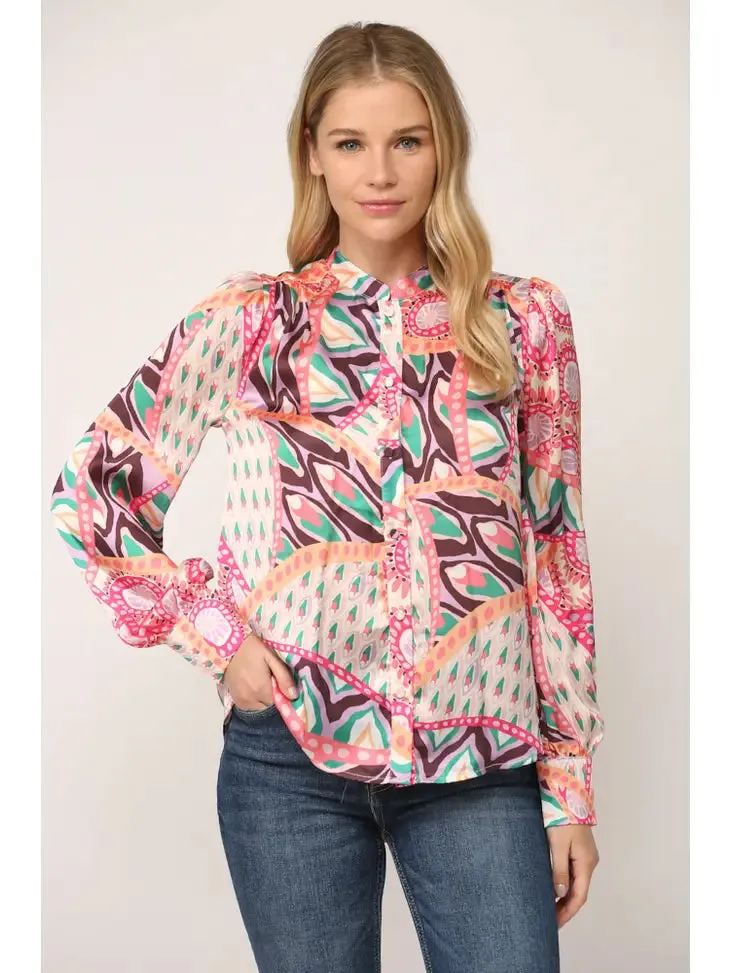 Pucci Print Button Down Blouse