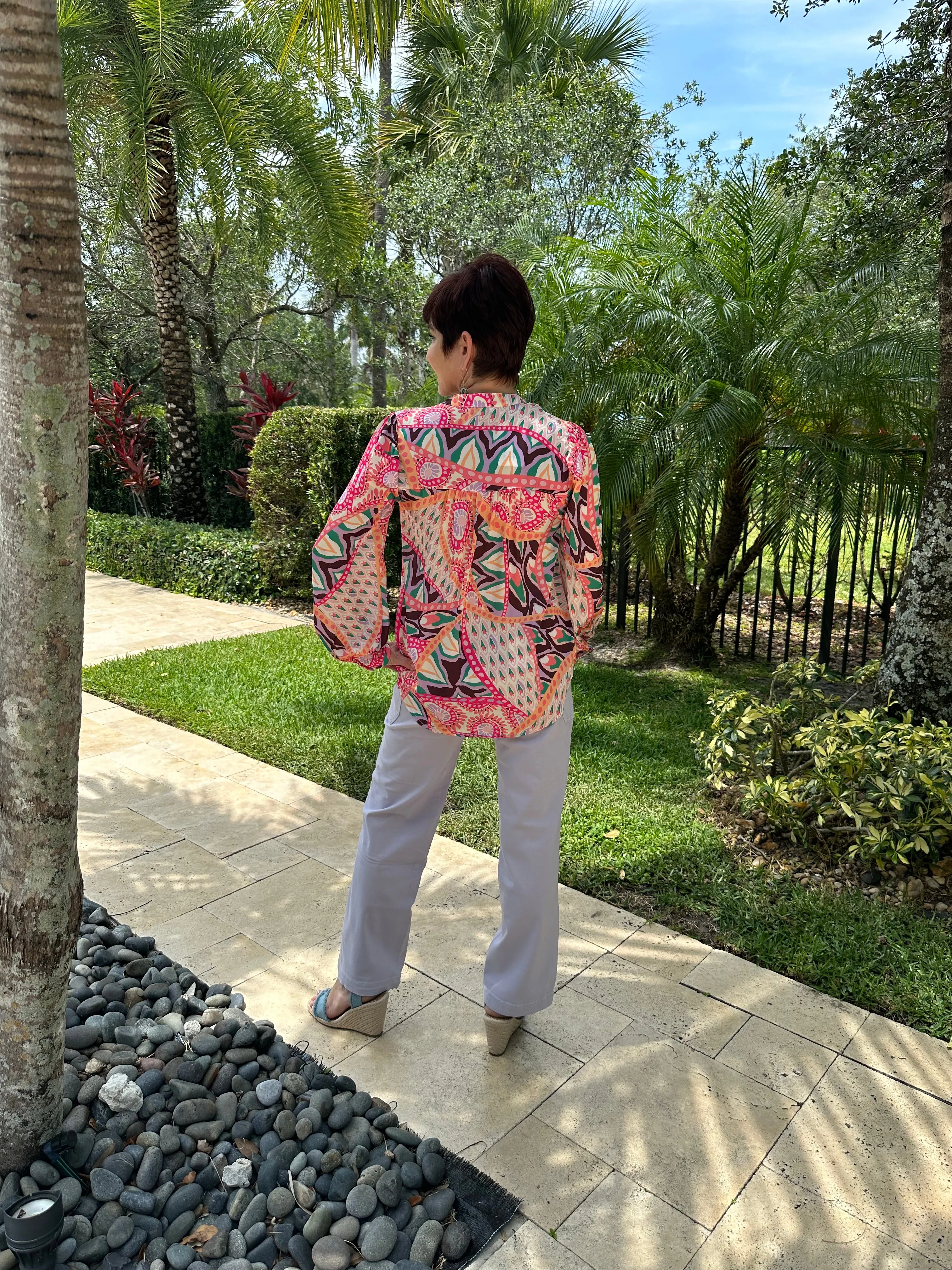 Pucci Print Button Down Blouse