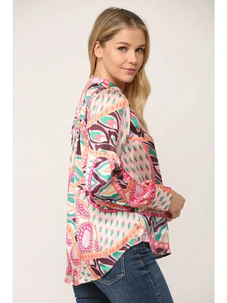 Pucci Print Button Down Blouse