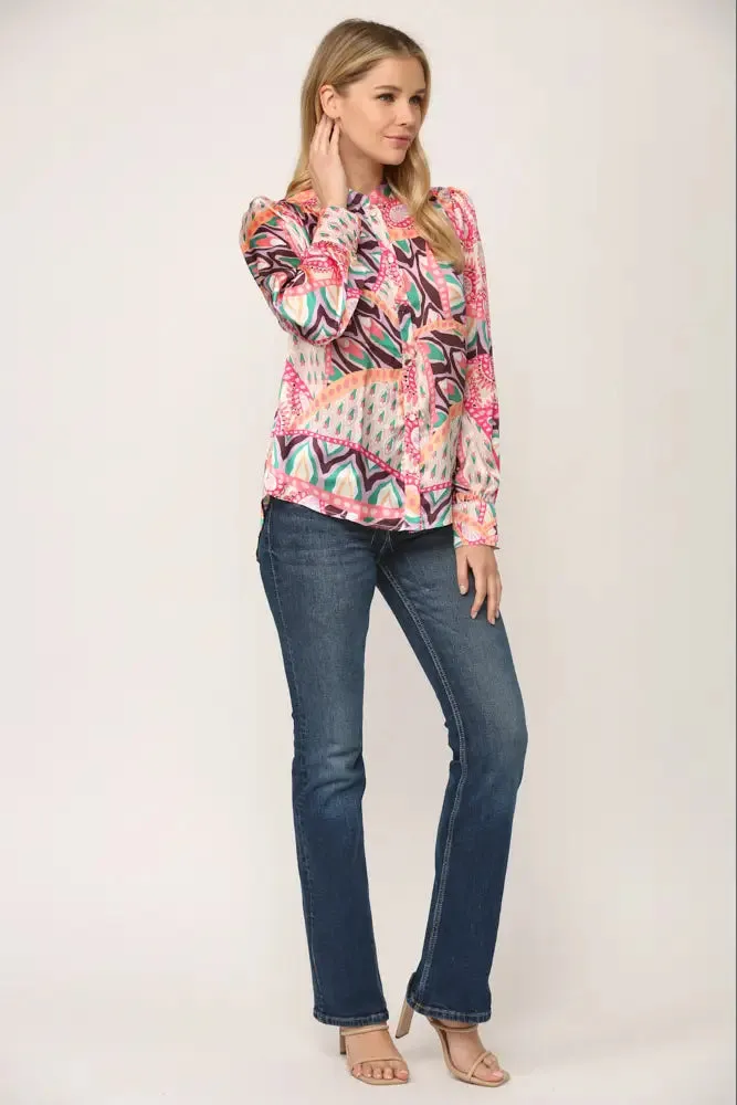 Pucci Print Button Down Blouse