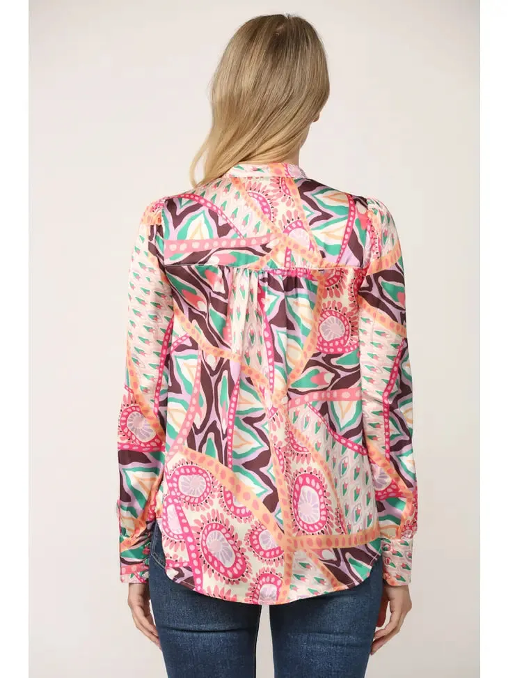 Pucci Print Button Down Blouse
