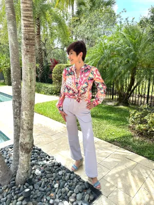 Pucci Print Button Down Blouse
