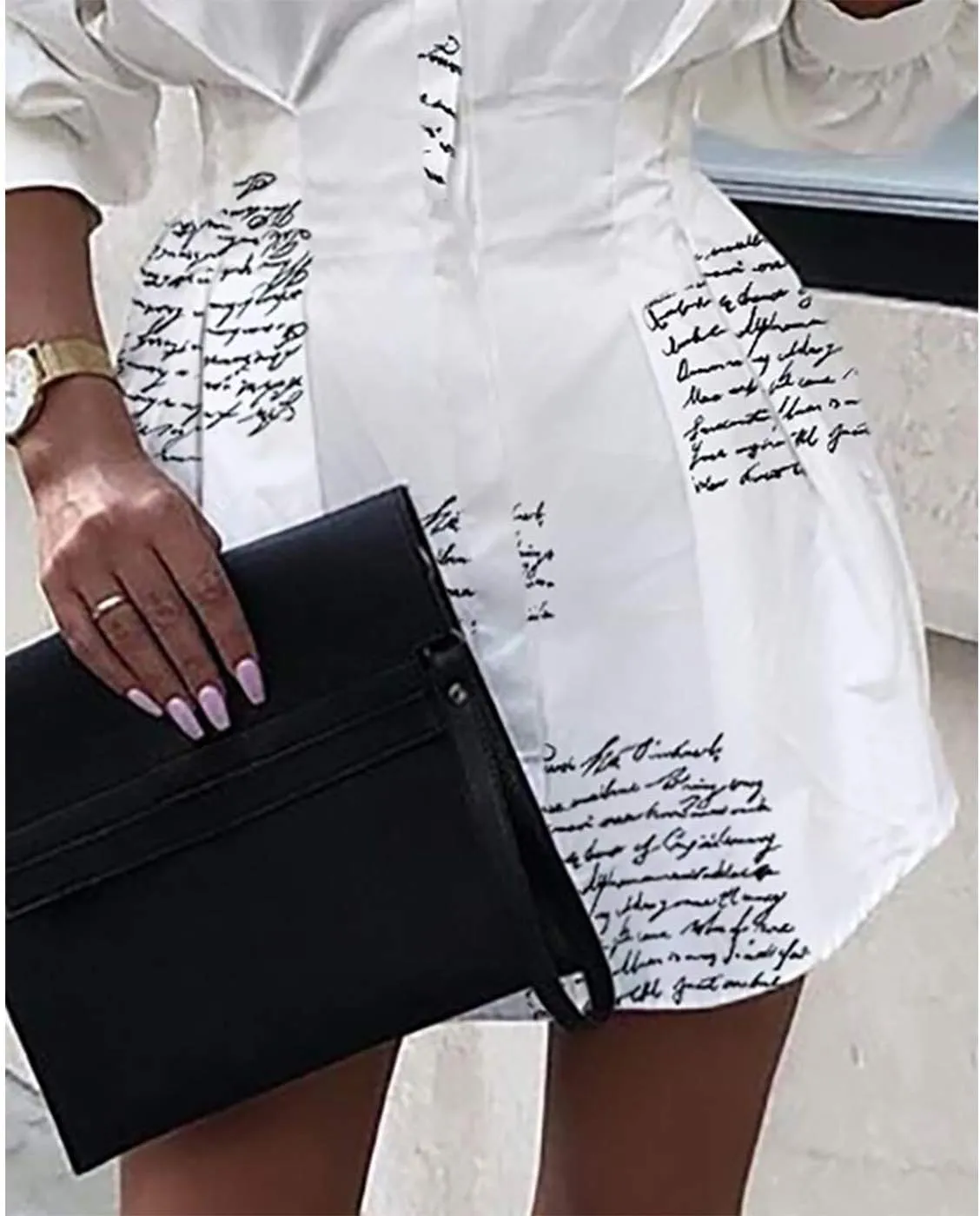 Sexy Mini Shirt Dress for Women - Casual Button Down Blouse Long Sleeve V Neck Belted Shirts Blouse Top Short Dress
