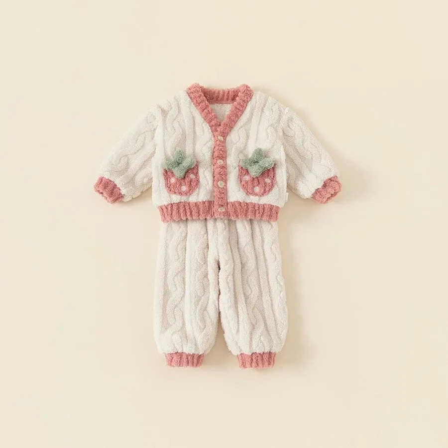 Strawberry Winter Plush Loungewear Set