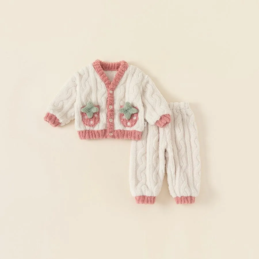 Strawberry Winter Plush Loungewear Set
