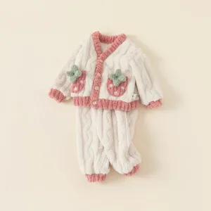 Strawberry Winter Plush Loungewear Set
