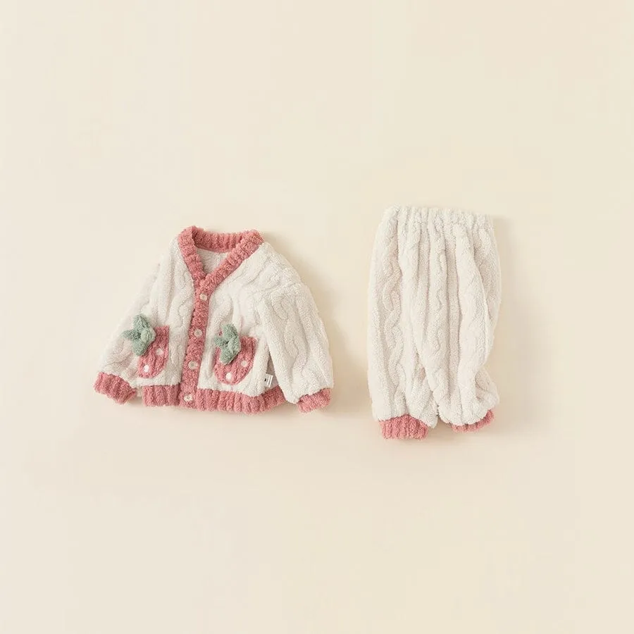 Strawberry Winter Plush Loungewear Set