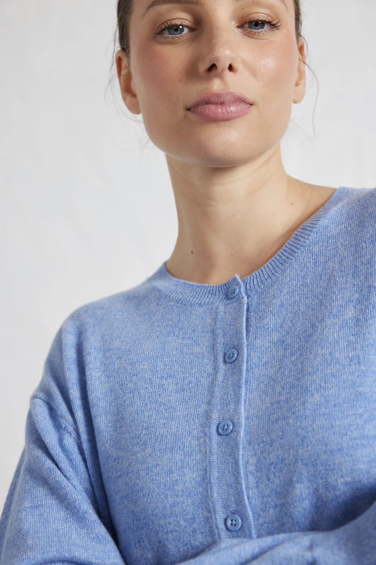 Sydney Cardi in Dusty Denim