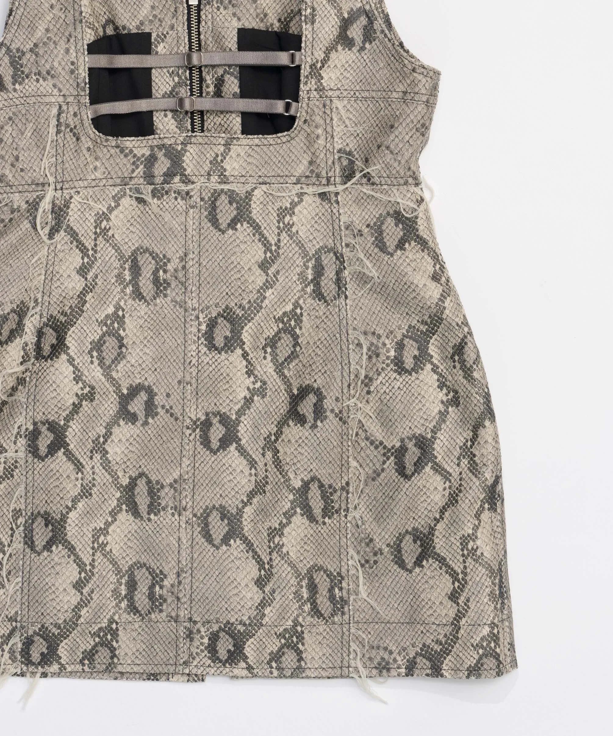 Vegan Leather Python Front Zip Tops