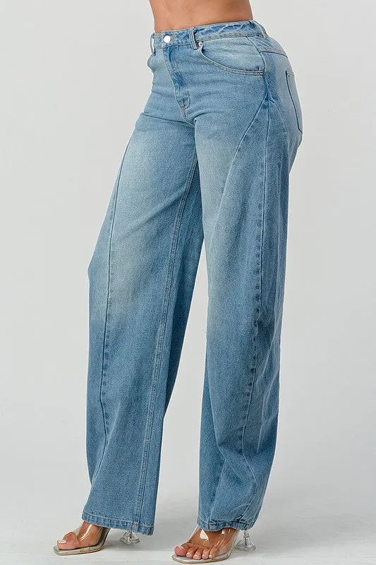 WIDE LEG DENIM JEANS