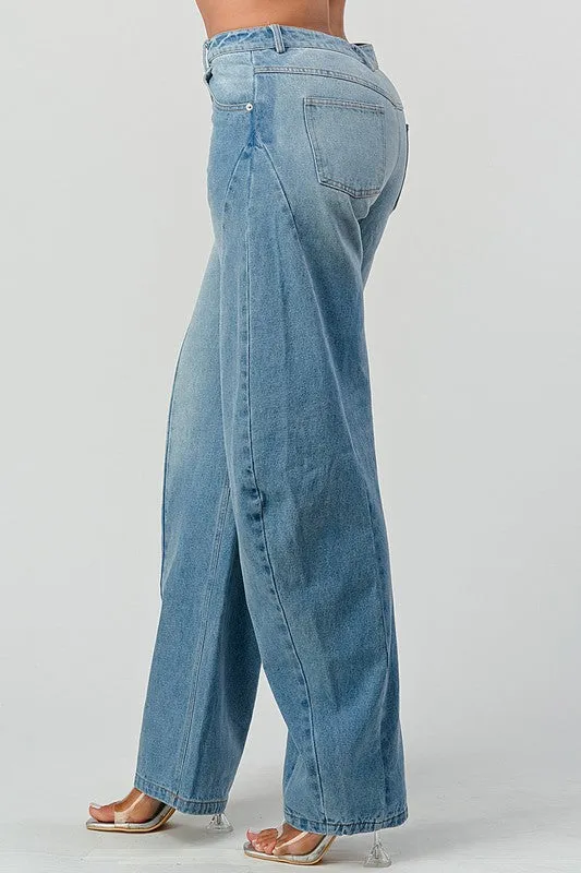 WIDE LEG DENIM JEANS