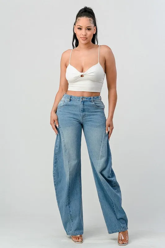 WIDE LEG DENIM JEANS