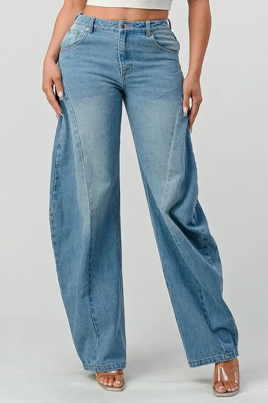 WIDE LEG DENIM JEANS