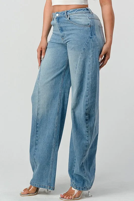 WIDE LEG DENIM JEANS