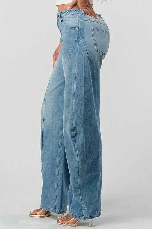 WIDE LEG DENIM JEANS