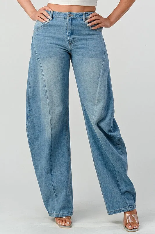 WIDE LEG DENIM JEANS