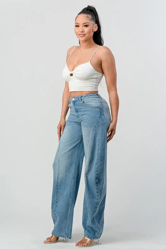 WIDE LEG DENIM JEANS