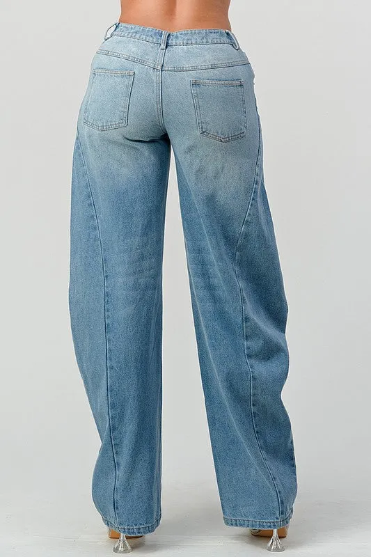 WIDE LEG DENIM JEANS