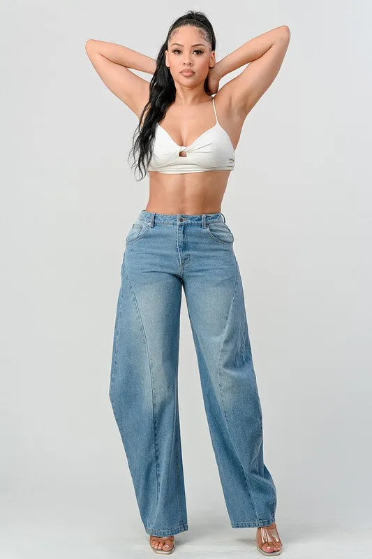 WIDE LEG DENIM JEANS