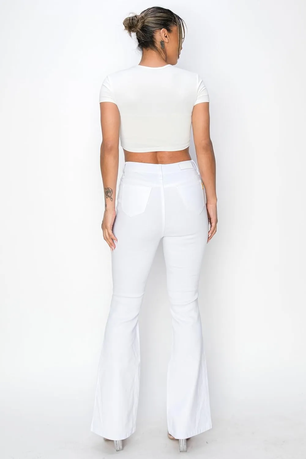 Women's High Waist Flare Jeans w/ 5 Pockets