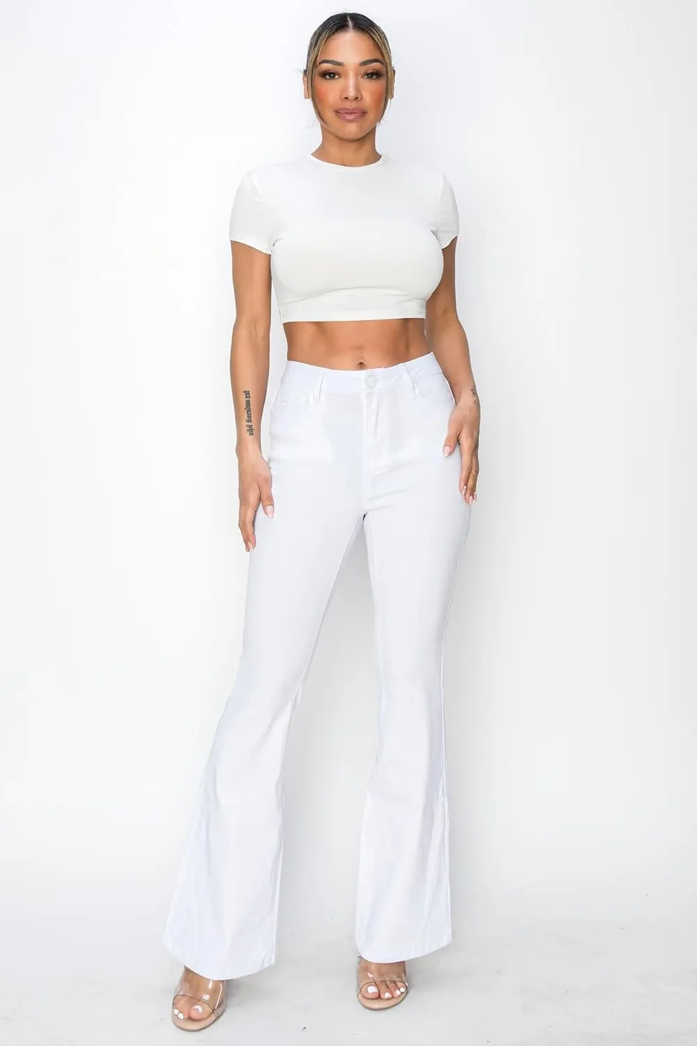 Women's High Waist Flare Jeans w/ 5 Pockets