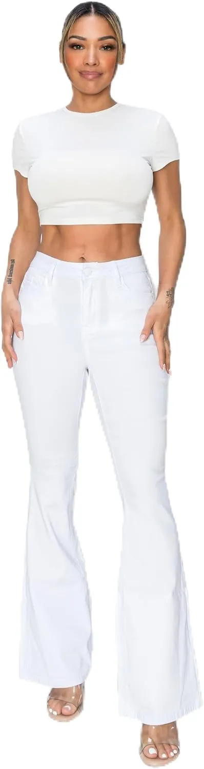Women's High Waist Flare Jeans w/ 5 Pockets
