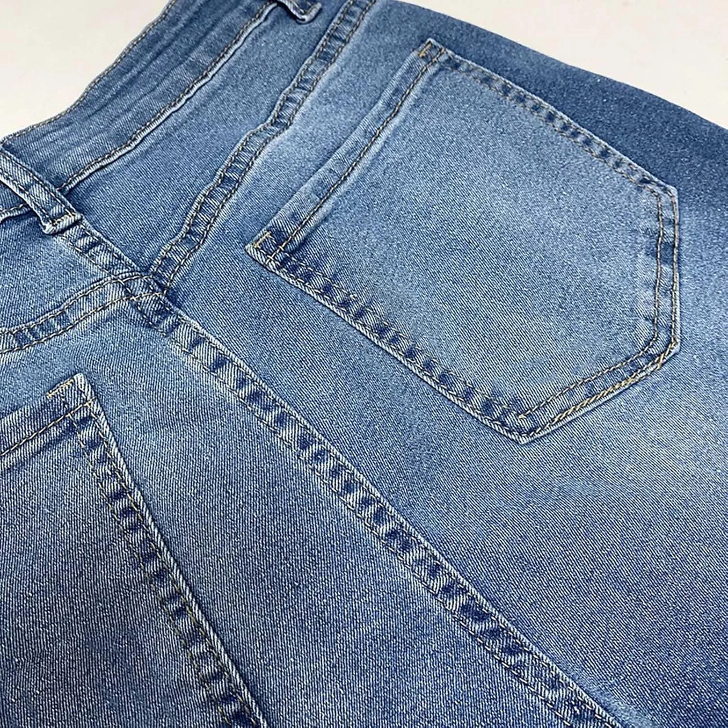 Women's Straight Leg Denim Pants High Waisted Rolled Hem Jeans Stretch Loose Casual Comfy Trendy Streetwear Trousers