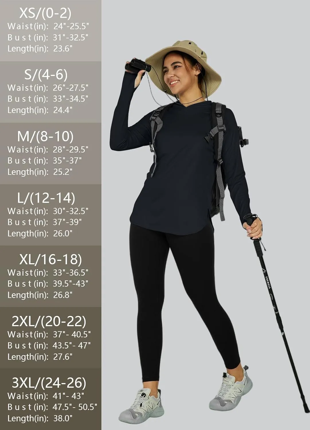 Women's Sun Protection Shirt UPF 50  Long Sleeve Hoodie UV SPF T-Shirts Rash Guard Hiking Quick Dry Lightweight