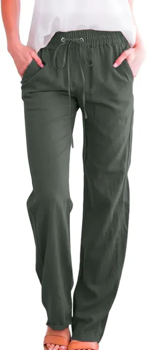 Womens Wide Leg Sweatpants Winter on Outfits Jegging with Pockets Solid Color Fleece Lined